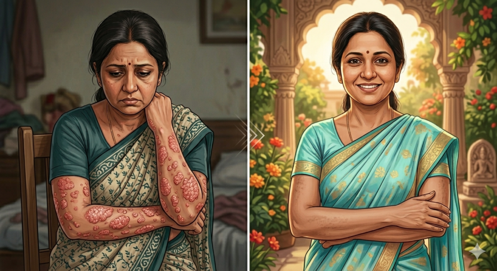 Before and after Psoriasis